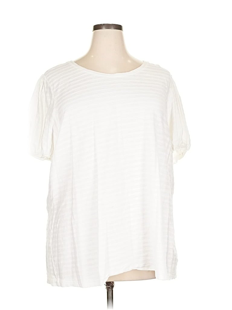 Pre-owned Lane Bryant Short Sleeve T-shirt In White