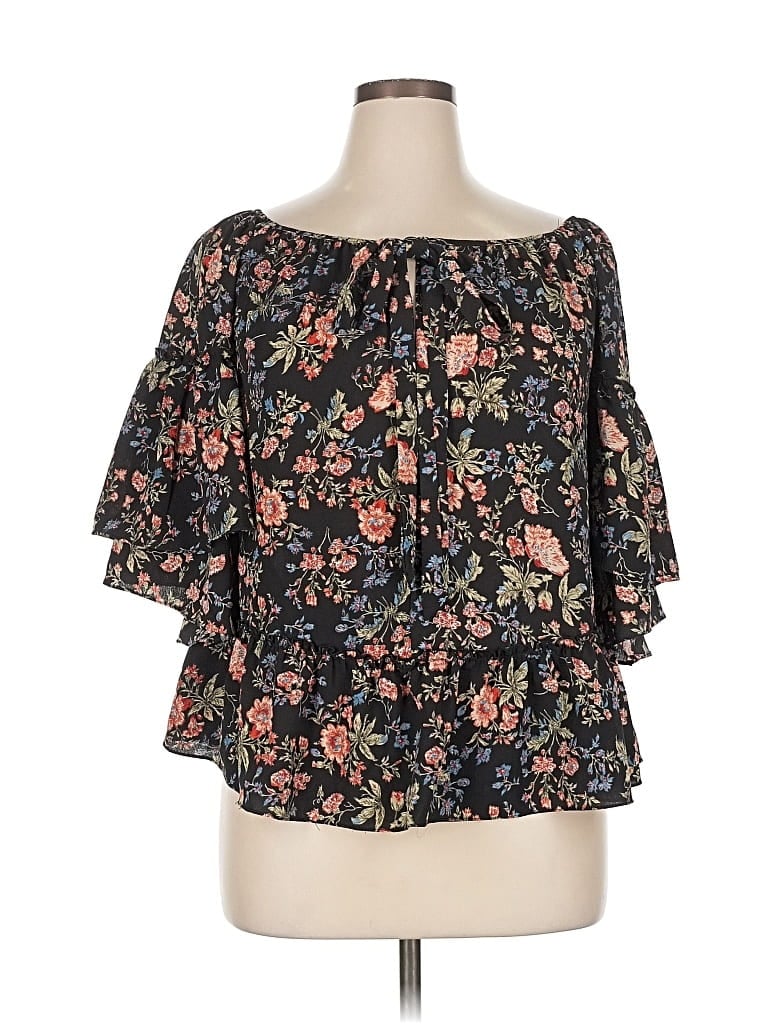 Pre-owned Umgee 3/4 Sleeve Blouse In Black