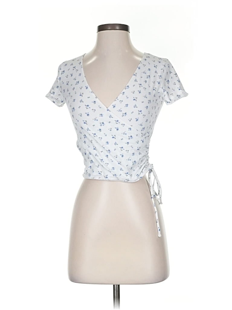 Pre-owned Hollister Short Sleeve Top White Sweetheart Neckline Tops