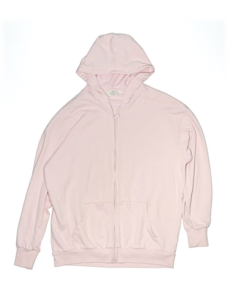 Pre-owned H&m Kids' Zip Up Hoodie In Pink
