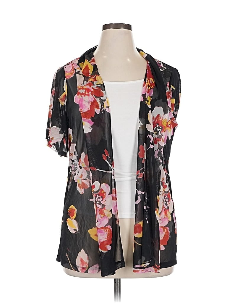 Pre-owned Susan Graver Kimono In Black