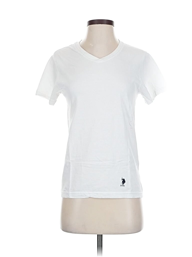 Pre-owned U.s. Polo Assn Short Sleeve T-shirt In White
