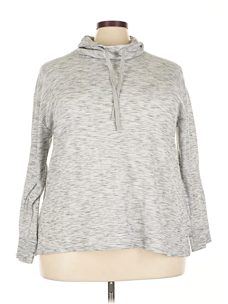 Pre-owned Lane Bryant Long Sleeve Turtleneck In Gray