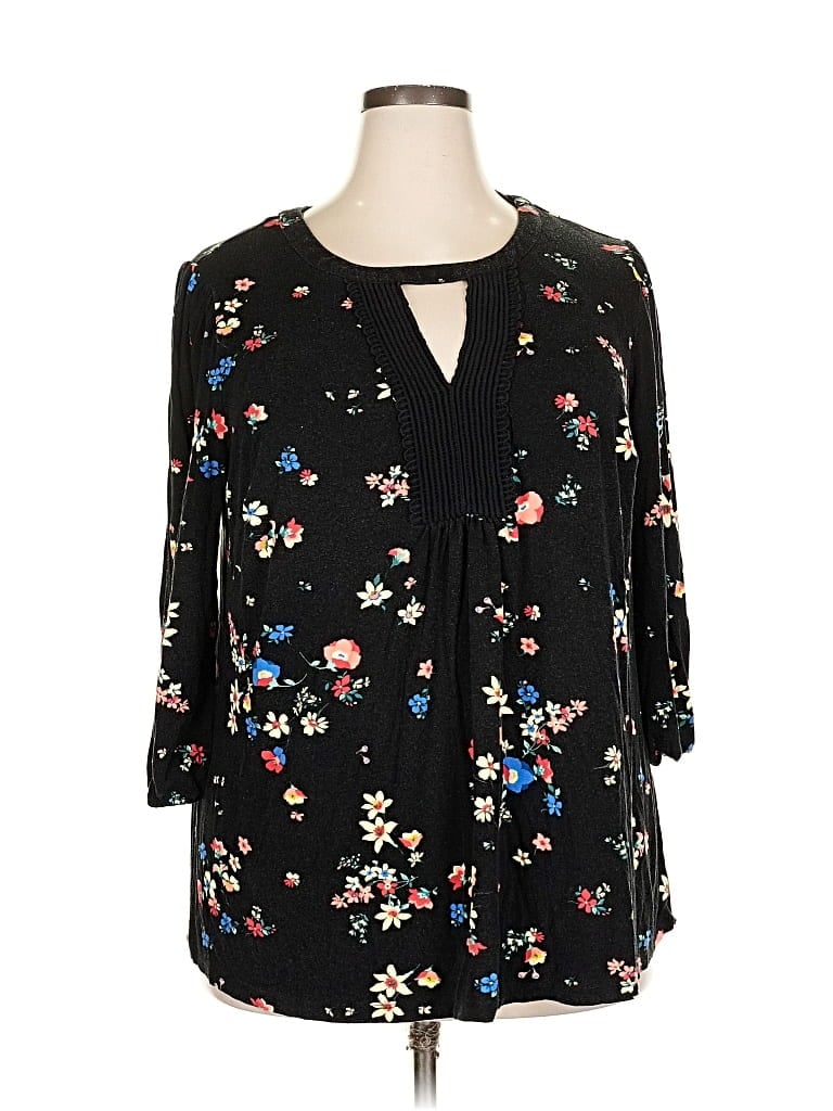 Pre-owned Daniel Rainn 3/4 Sleeve Blouse In Black