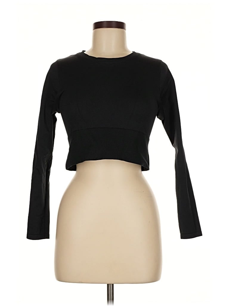 Pre-owned Offline By Aerie 3/4 Sleeve T-shirt In Black