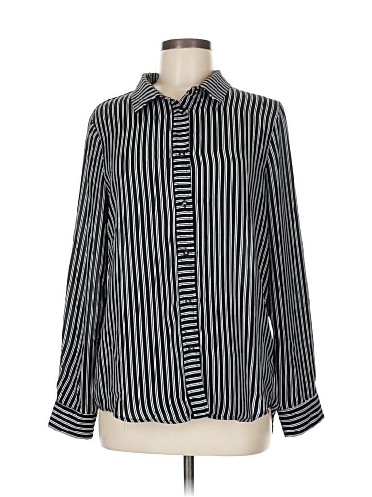 Pre-owned Laundry By Shelli Segal Long Sleeve Blouse In Black