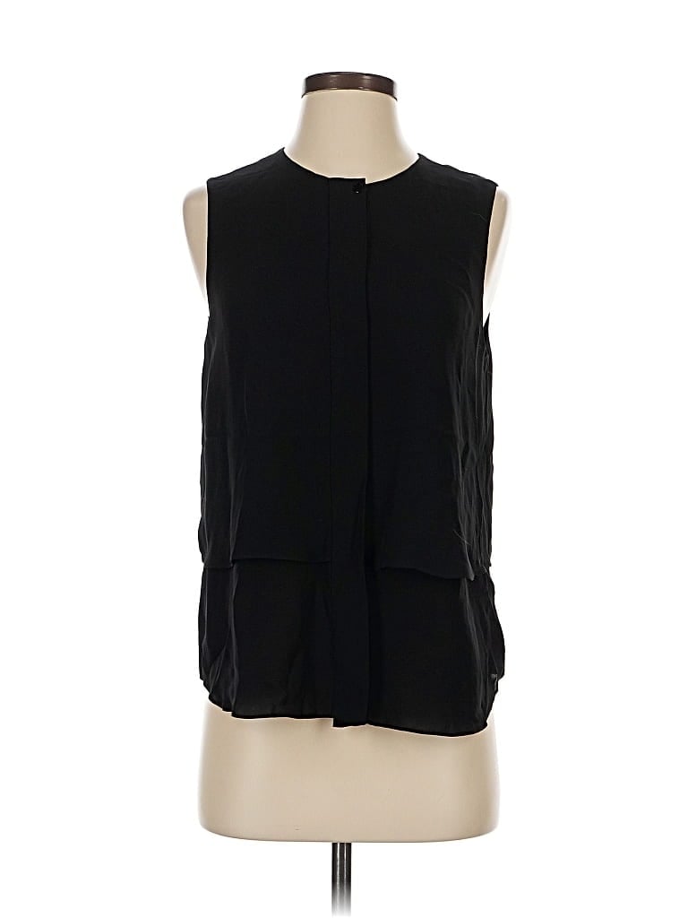 Pre-owned Theory Sleeveless Blouse In Black
