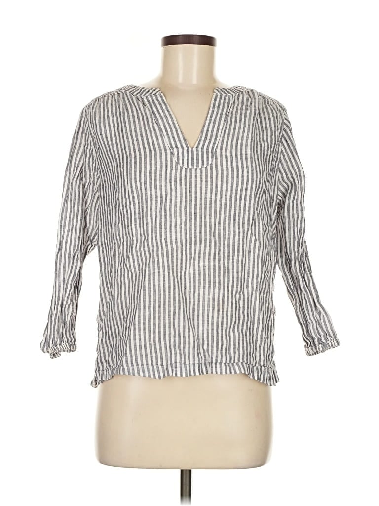 Pre-owned Sigrid Olsen 3/4 Sleeve Blouse In Gray