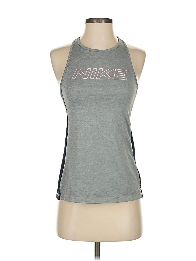 Pre-owned Nike Tank Top Gray Halter Neckline Tops