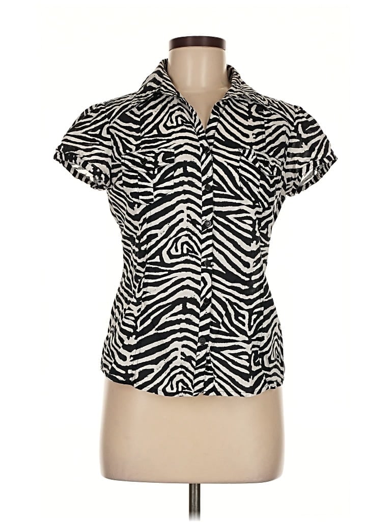 Pre-owned Michael Michael Kors Short Sleeve Blouse In White