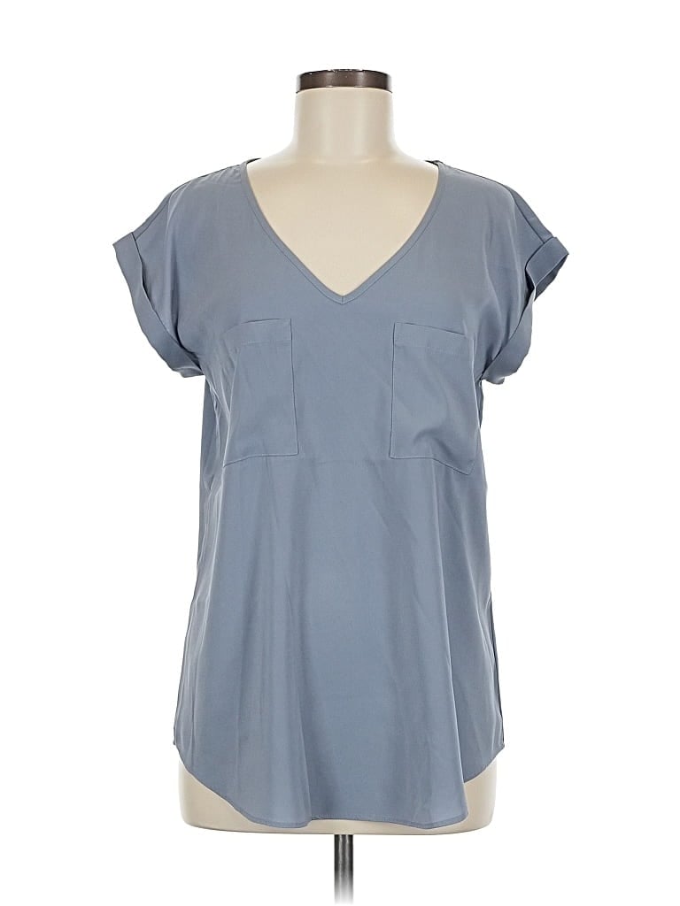 Pre-owned Express Short Sleeve Blouse In Gray