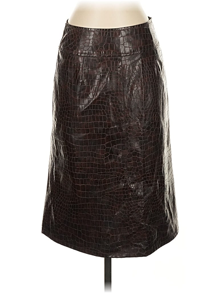 Pre-owned Nanette Lepore Faux Leather Skirt In Brown
