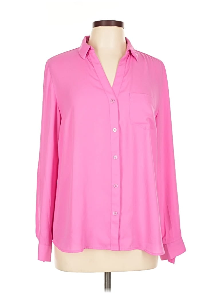 Pre-owned The Limited Long Sleeve Blouse In Pink