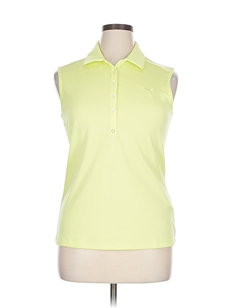 Pre-owned Puma Sleeveless Polo Shirt In Green