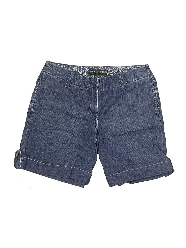 Pre-owned Petite Sophisticate Denim Shorts In Blue