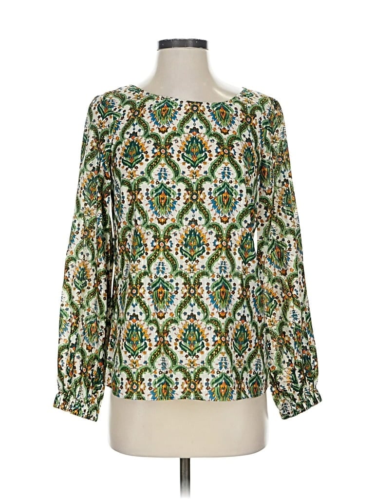 Talbots Long Sleeve Blouse In Green