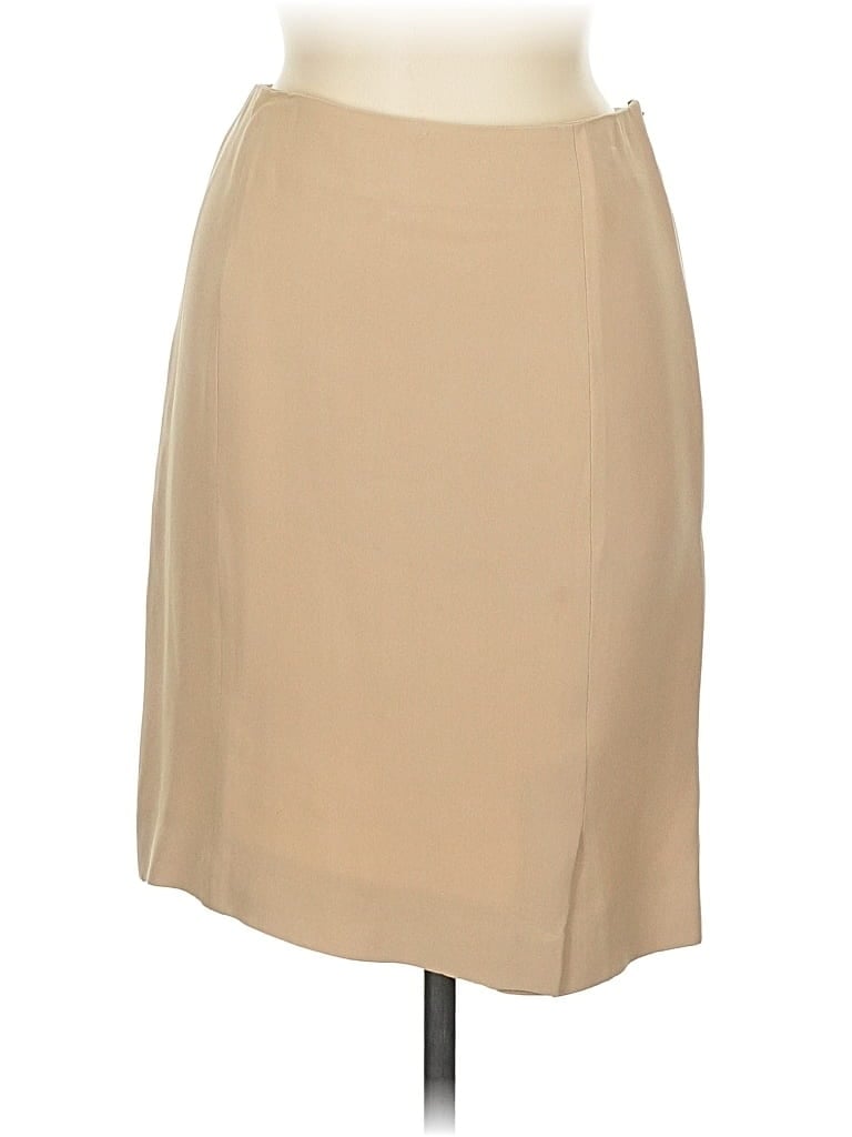 Pre-owned Rena Lange Silk Skirt In Brown