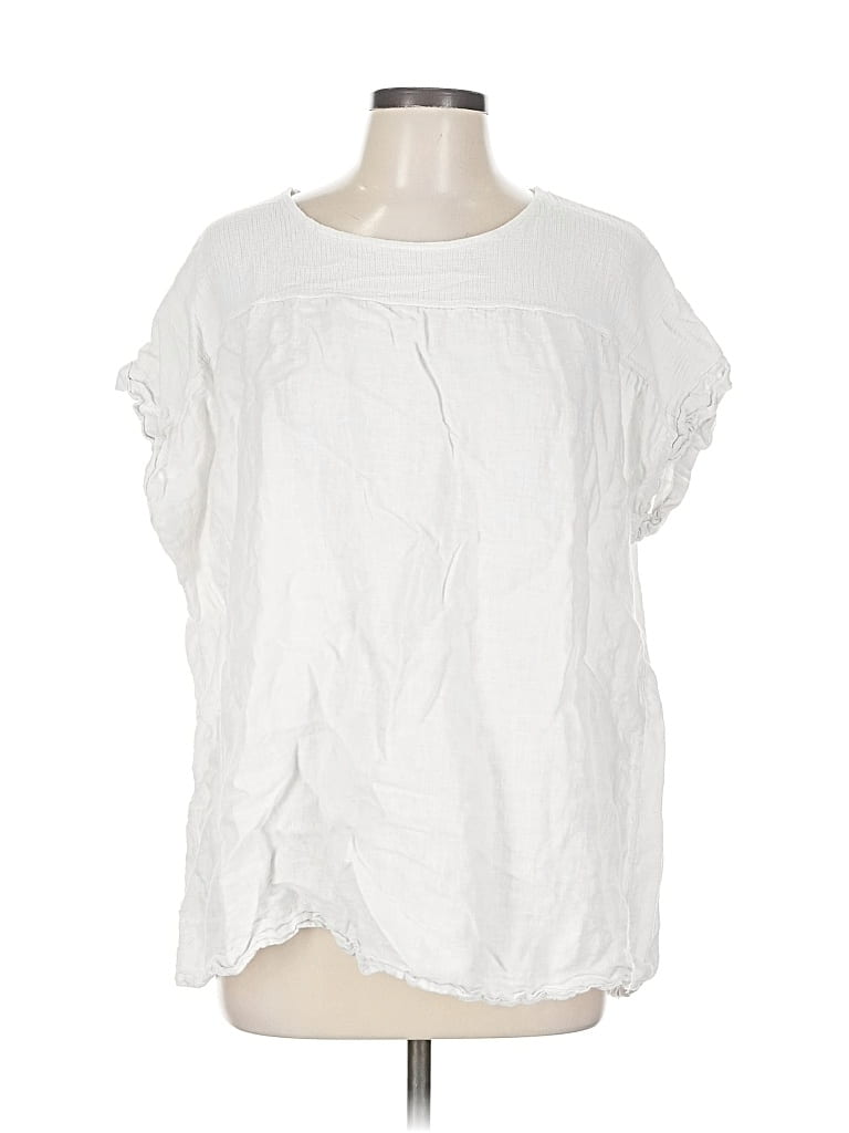 Pre-owned Assorted Brands Short Sleeve Blouse In White