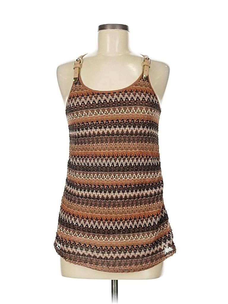 Pre-owned Ya Los Angeles Tank Top Brown Halter Neckline Tops