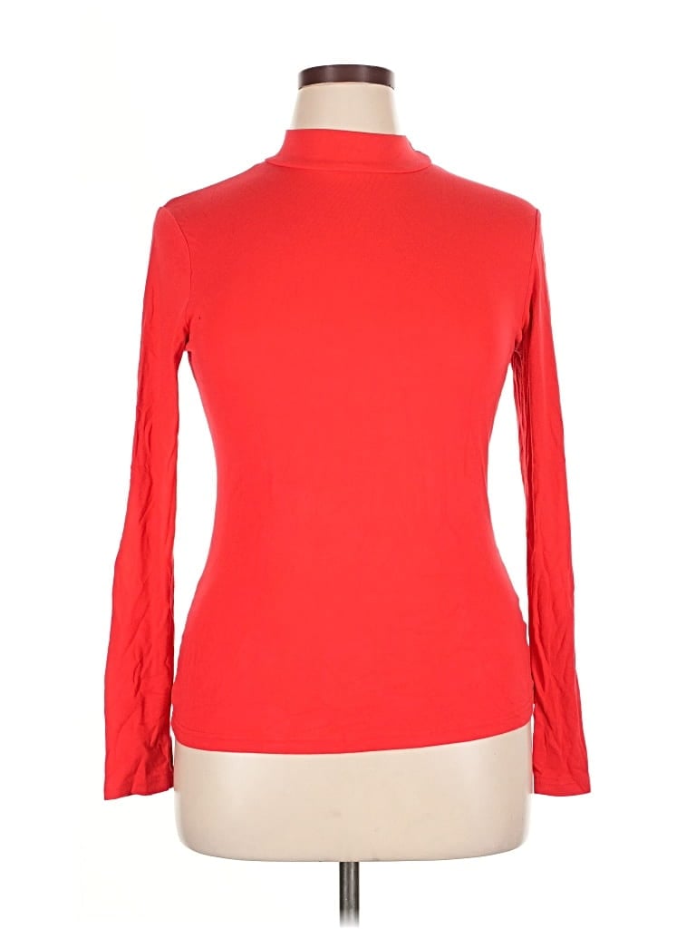 Pre-owned Mangopop Collection Long Sleeve Turtleneck In Red