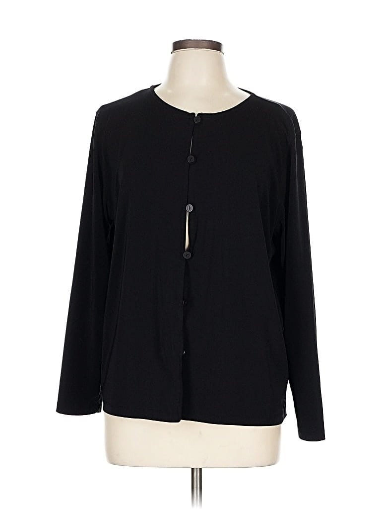 Pre-owned Liz Claiborne Long Sleeve Blouse In Black