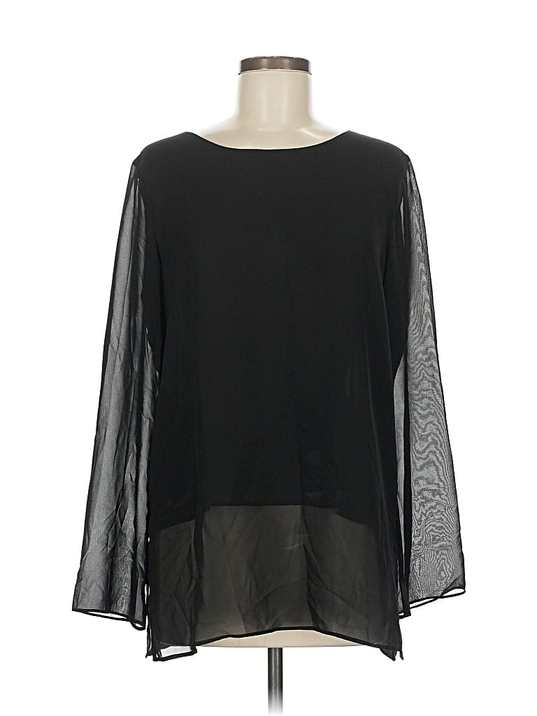 Pre-owned Ann Taylor Factory Long Sleeve Blouse In Black