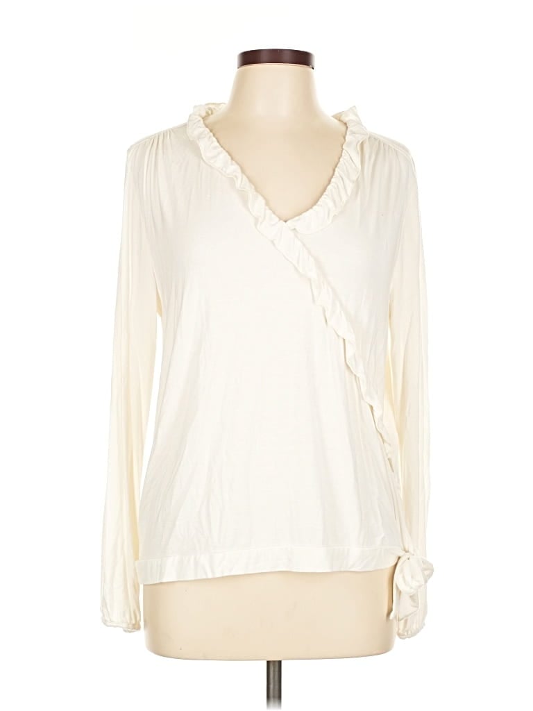 Pre-owned J.crew Mercantile Long Sleeve Blouse In White