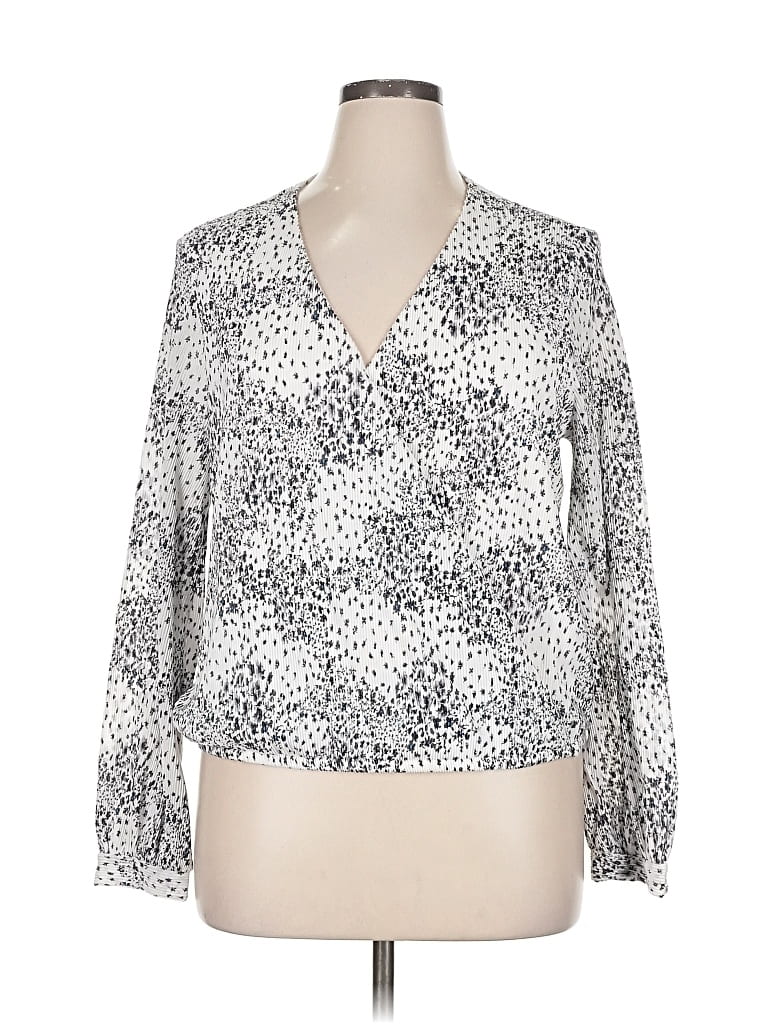 Pre-owned White Birch 3/4 Sleeve Blouse In Silver