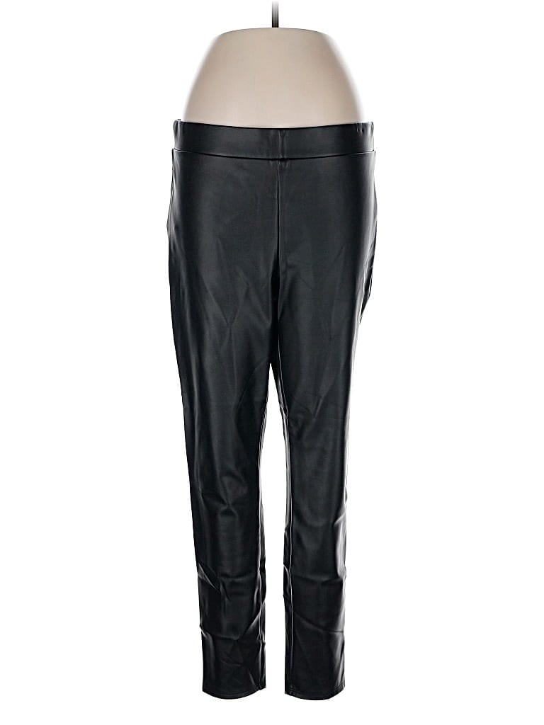 Pre-owned Ann Taylor Loft Faux Leather Pants In Black