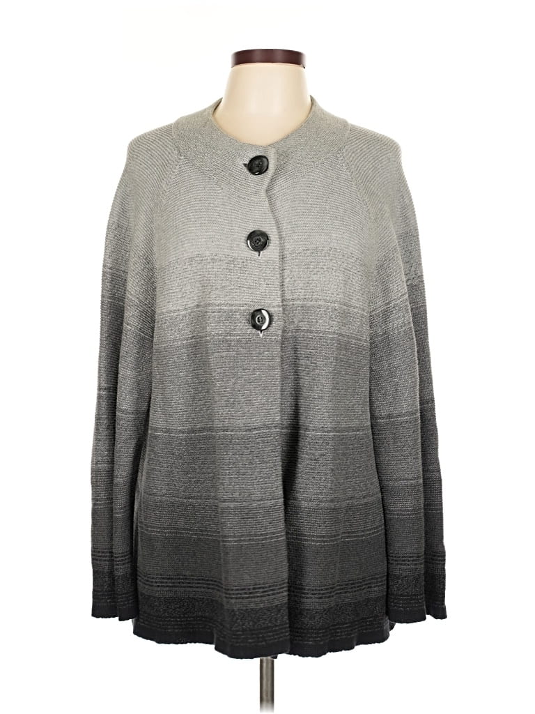 Pre-owned Jm Collection Cardigan Sweater In Gray