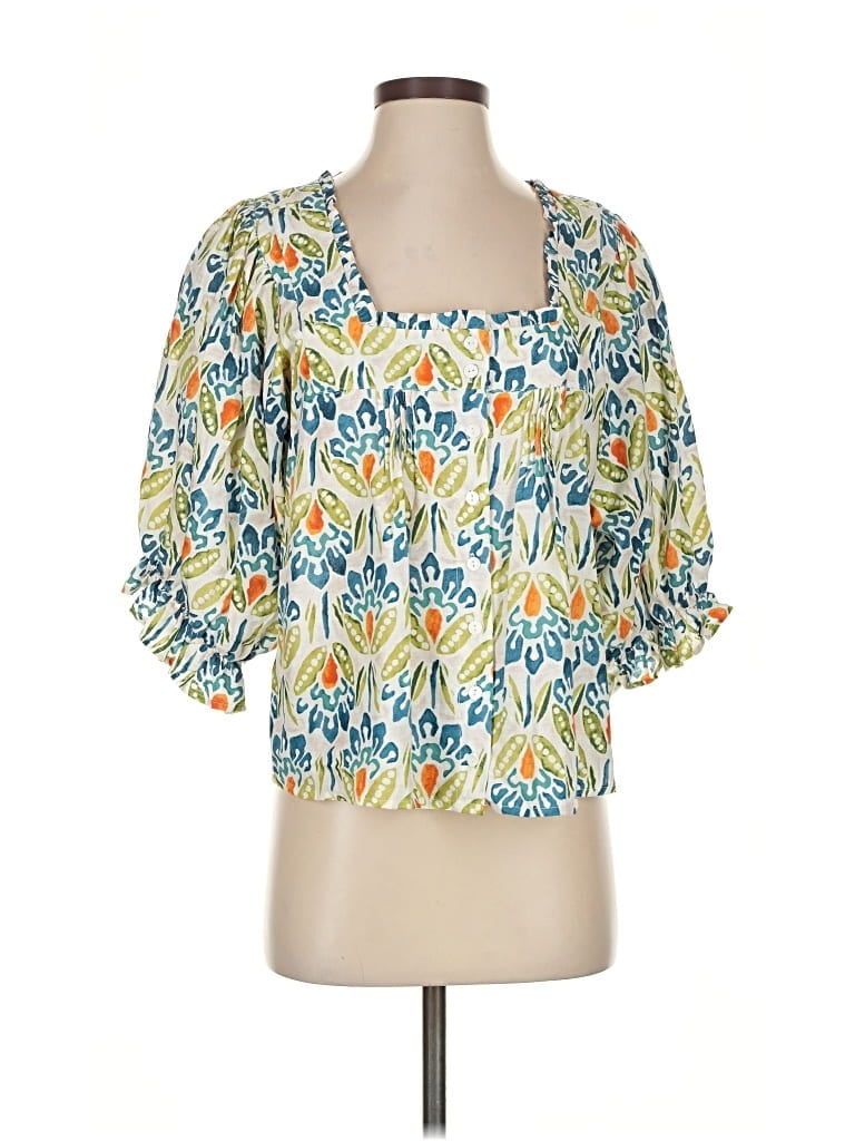Pre-owned Rachel Rachel Roy 3/4 Sleeve Blouse In Yellow