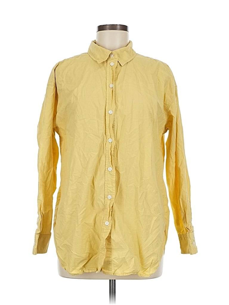 Pre-owned Universal Thread Long Sleeve Button Down Shirt In Yellow