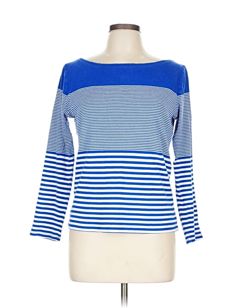 Pre-owned Ann Taylor 3/4 Sleeve T-shirt In Blue