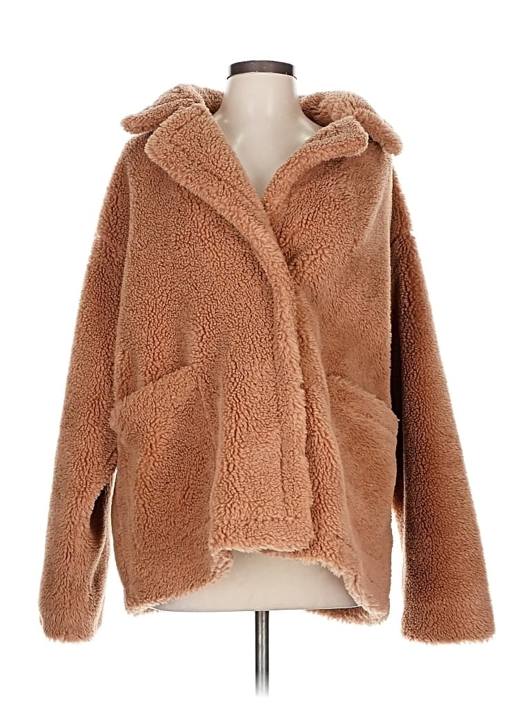 Pre-owned Stand Studio Faux Fur Jacket In Brown