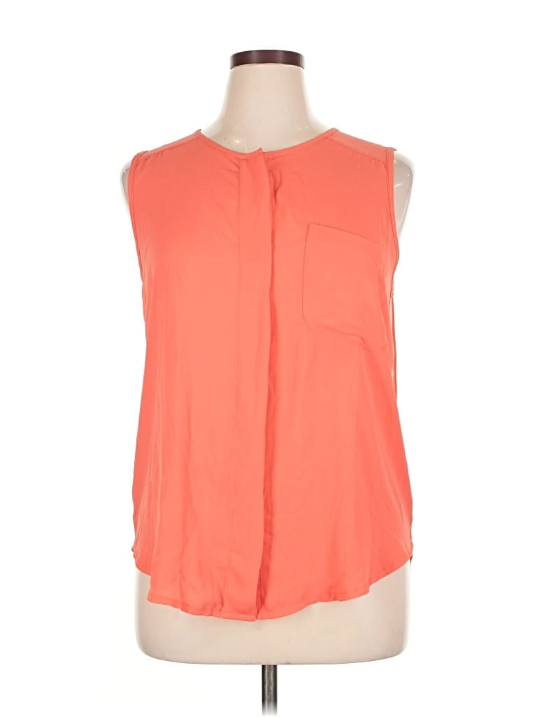 Pre-owned Ann Taylor Loft Sleeveless Blouse In Orange