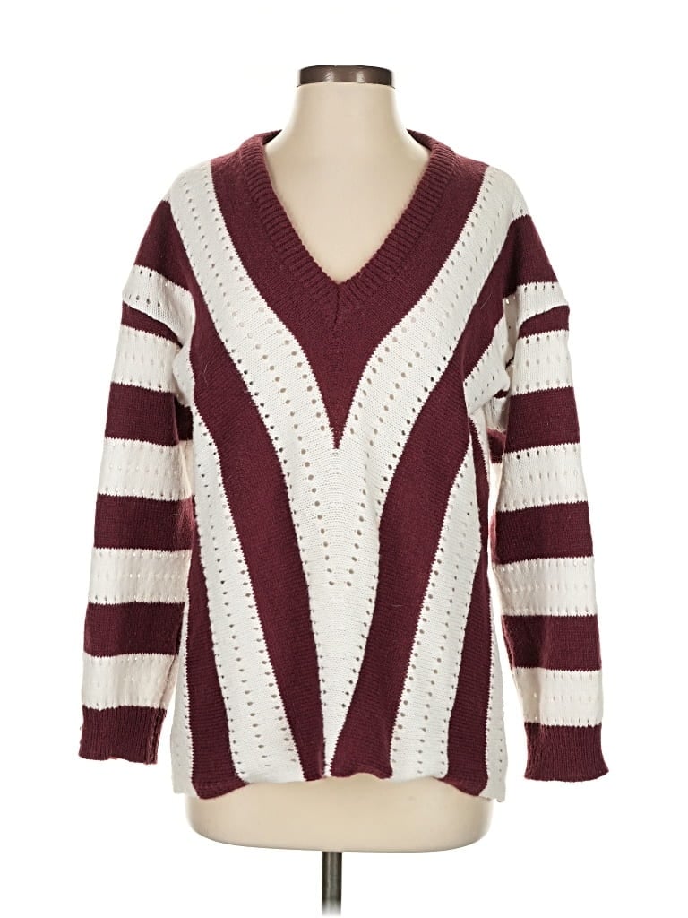 Pre-owned Unbranded Pullover Sweater In Burgundy