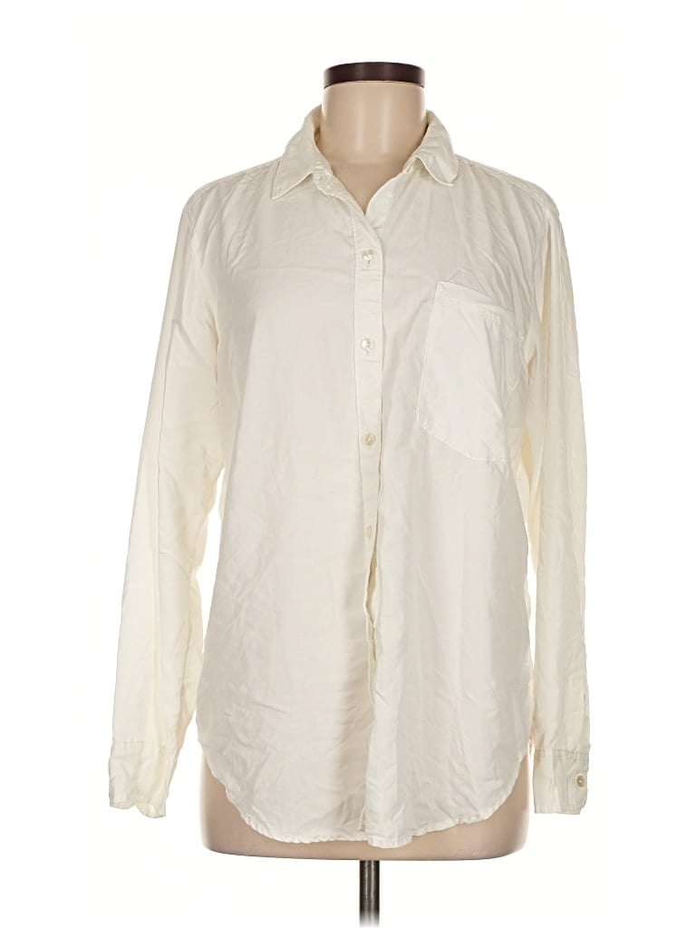 ABERCROMBIE & FITCH Pre-owned Long Sleeve Button Down Shirt In White