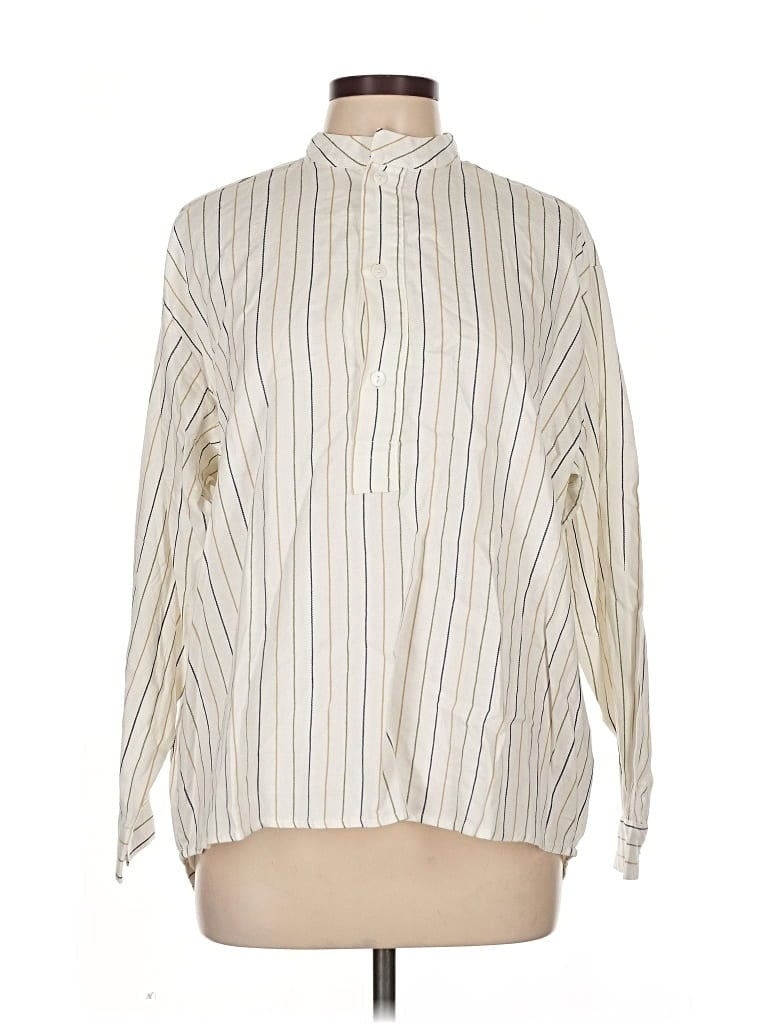 Molly Bracken Long Sleeve Button Down Shirt In White