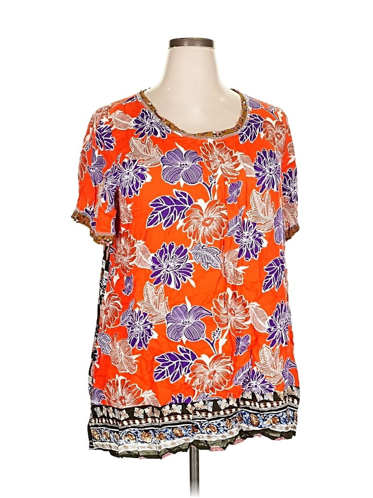 Click to view more detailed imagery on our partner's website Pre-owned Oddi Short Sleeve Blouse In Orange