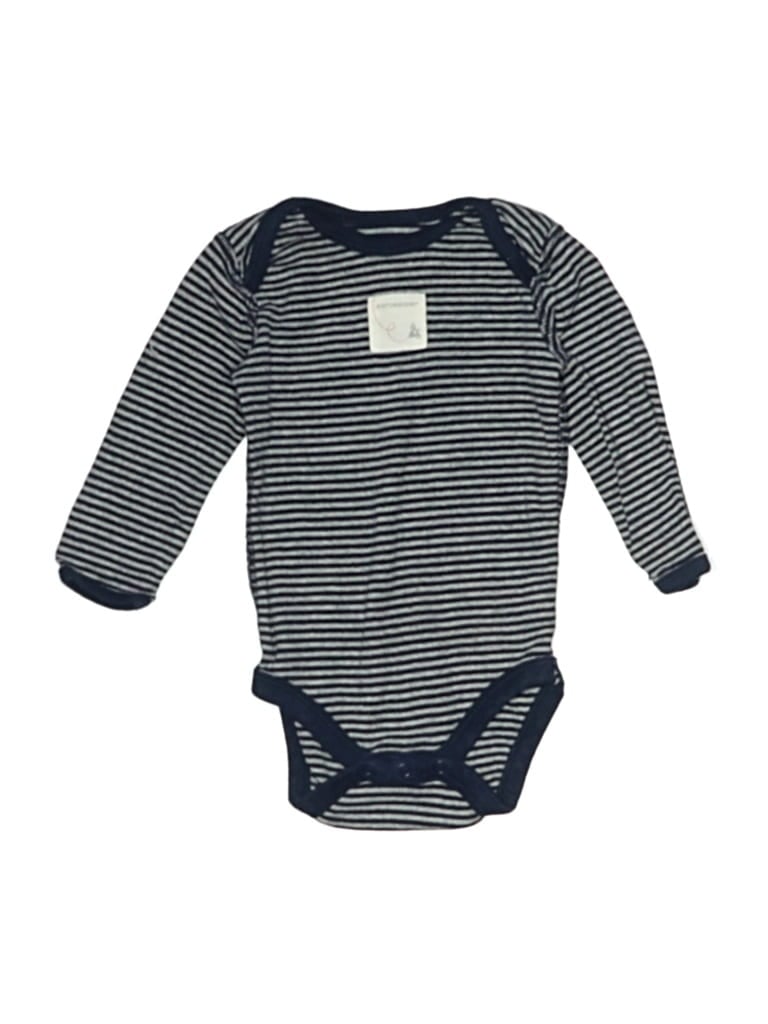 Pre-owned Burt's Bees Baby Babies' Long Sleeve Onesie In Blue