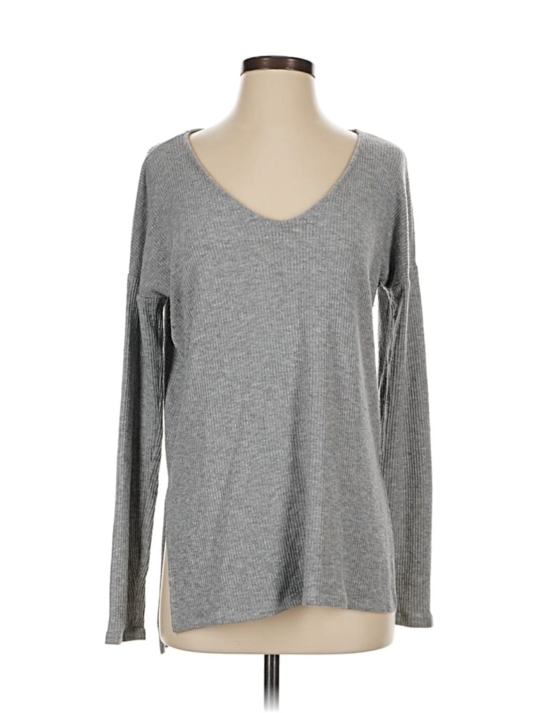 Pre-owned Michael Stars Long Sleeve T-shirt In Gray