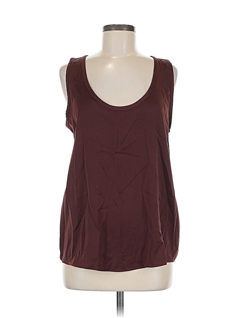 Pre-owned Primark Sleeveless Top Burgundy Scoop Neck Tops
