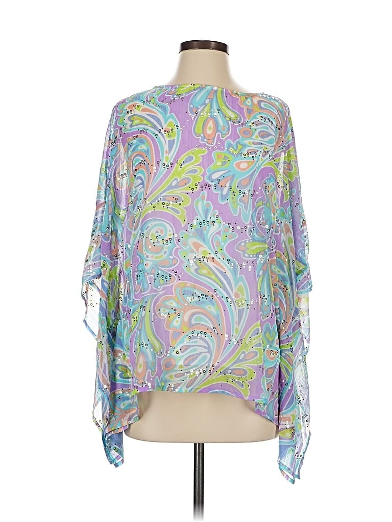 Pre-owned Bob Mackie 3/4 Sleeve Blouse In Blue