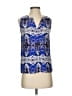 Nell 100% Silk Blue Sleeveless Silk Top Size XS - photo 1