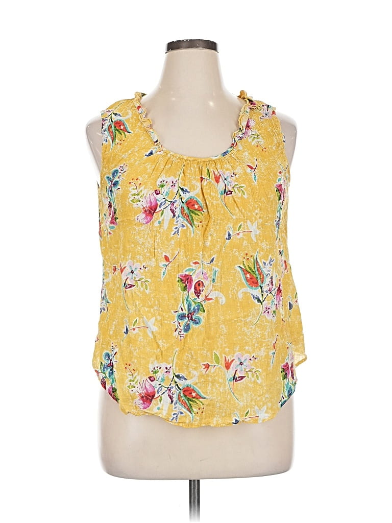 Pre-owned Hester & Orchard Sleeveless Blouse In Yellow