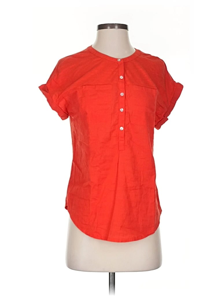 Pre-owned Lucky Brand Short Sleeve Blouse In Red