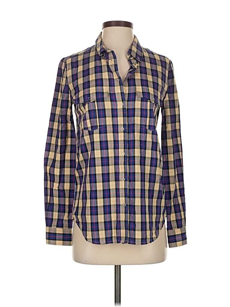 Pre-owned Barneys New York Long Sleeve Button Down Shirt In Blue