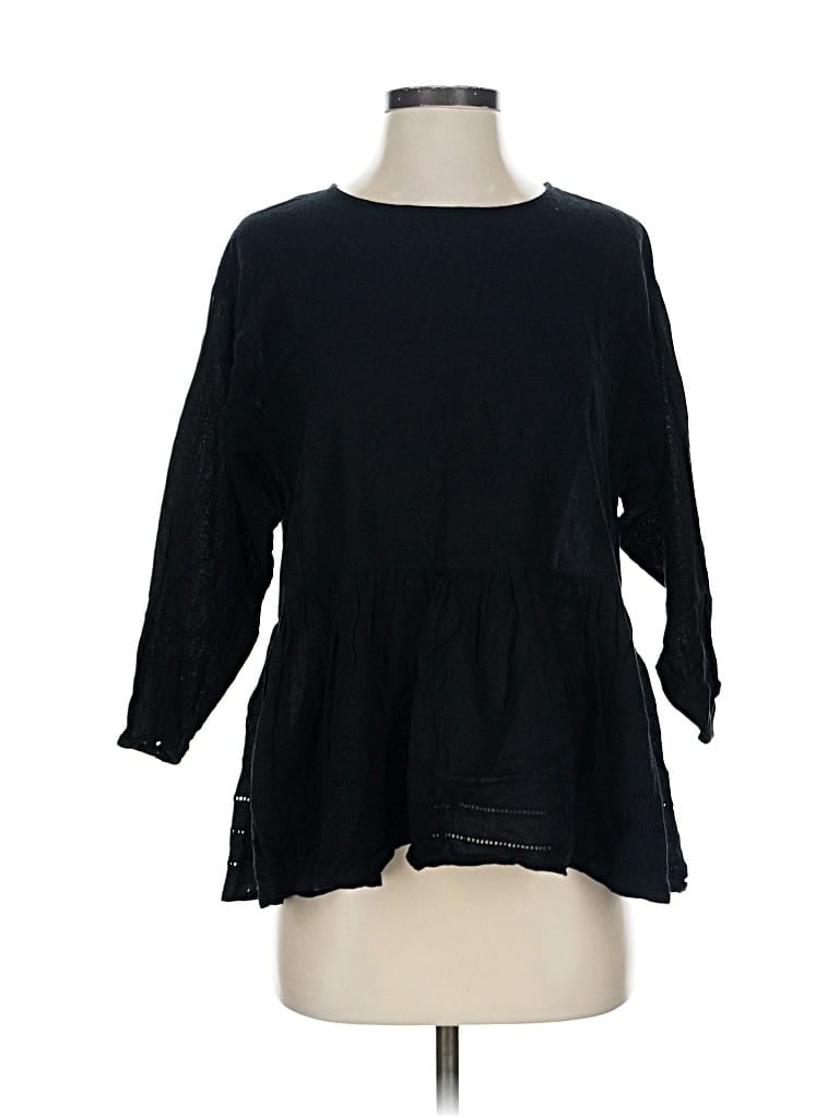 Pre-owned The Great 3/4 Sleeve Blouse In Black