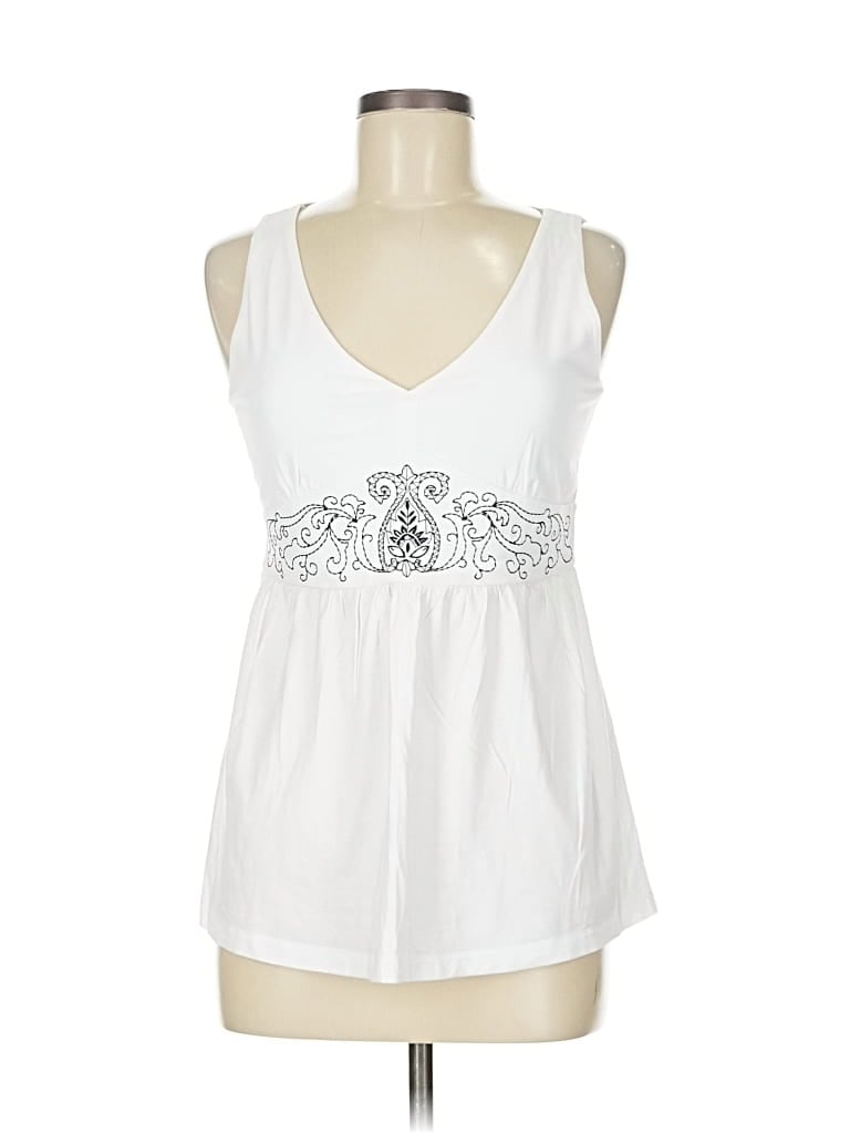 Pre-owned Ann Taylor Loft Sleeveless Blouse In White