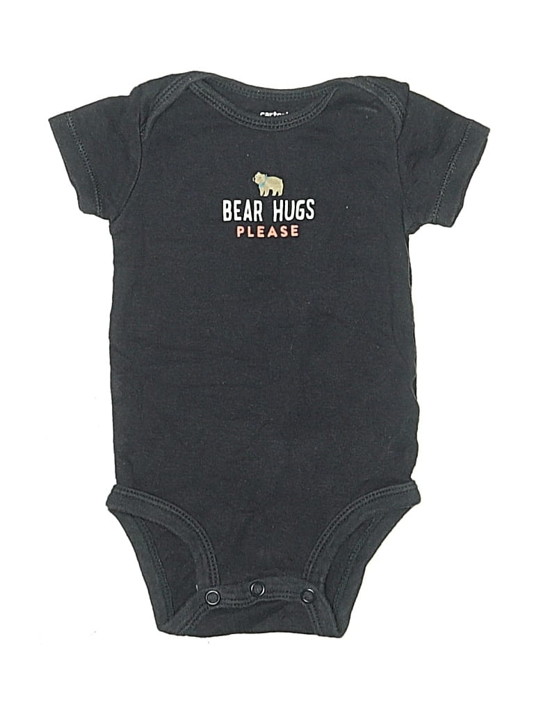 Pre-owned Carter's Babies' Short Sleeve Onesie In Black